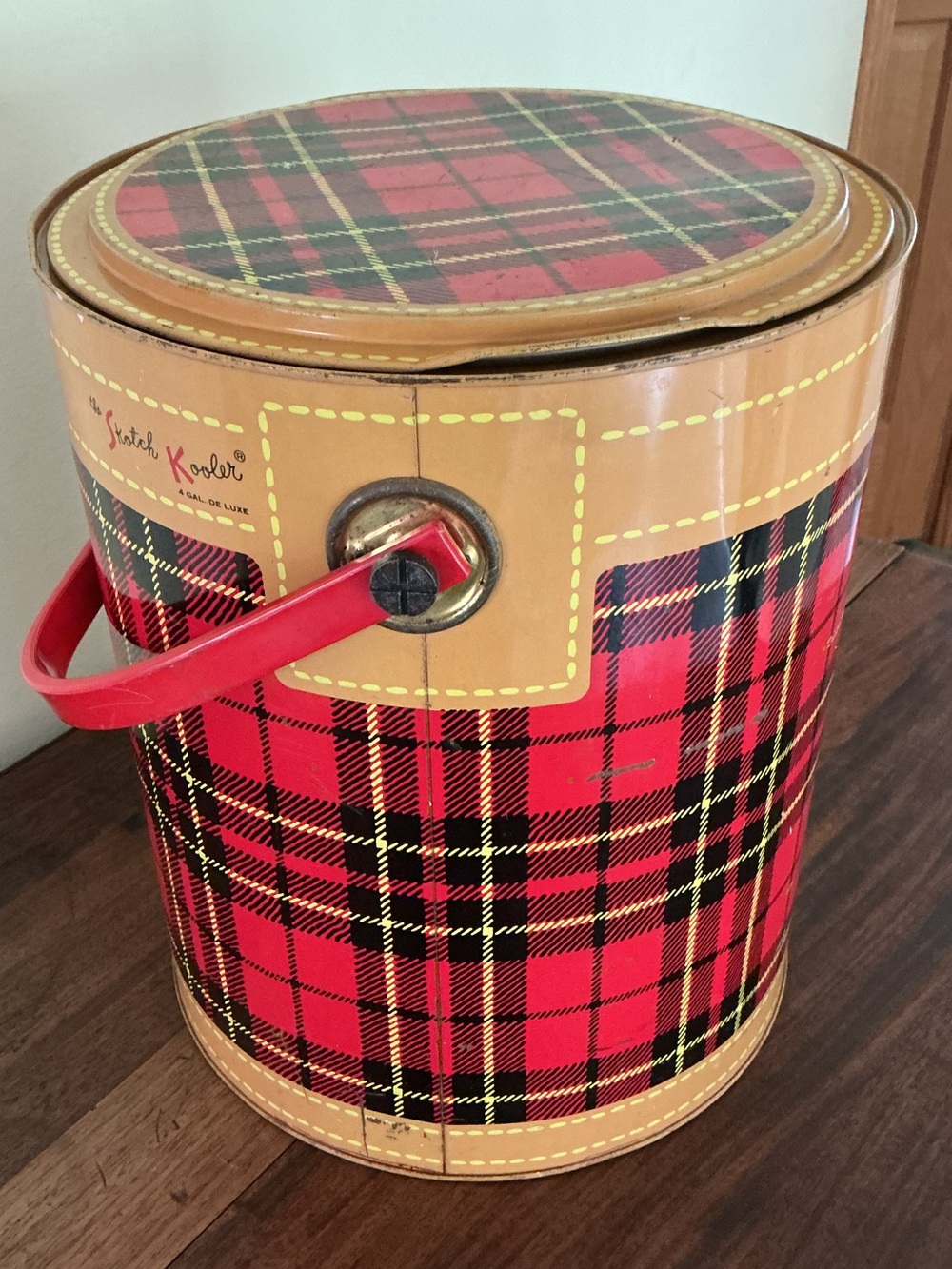 Vintage Red Plaid Cooler - The Skotch Kooler by Hamilton - Picture 4 of 9